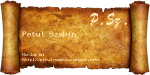 Petul Szabin névjegykártya